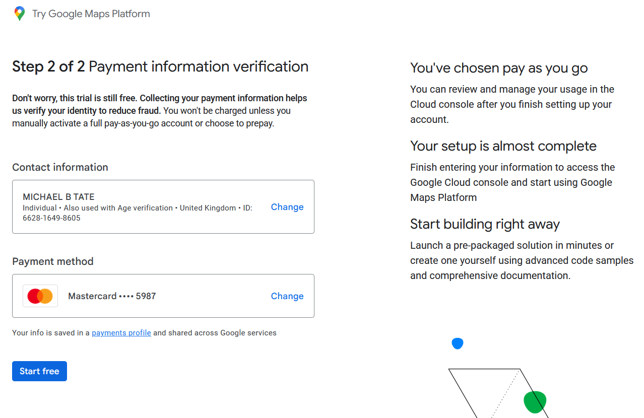 Step 2 of 2 Payment information verification Step 2 of 2 Payment information verification